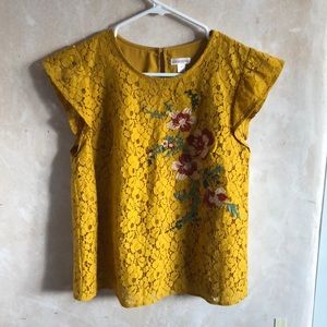 Lace embroidered blouse